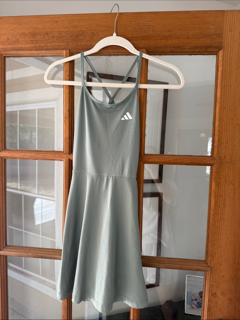 Adidas Sage Green Strappy A-Line Tennis Dress